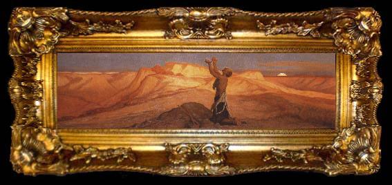 framed  Elihu Vedder Prayer for Death in the Desert., ta009-2